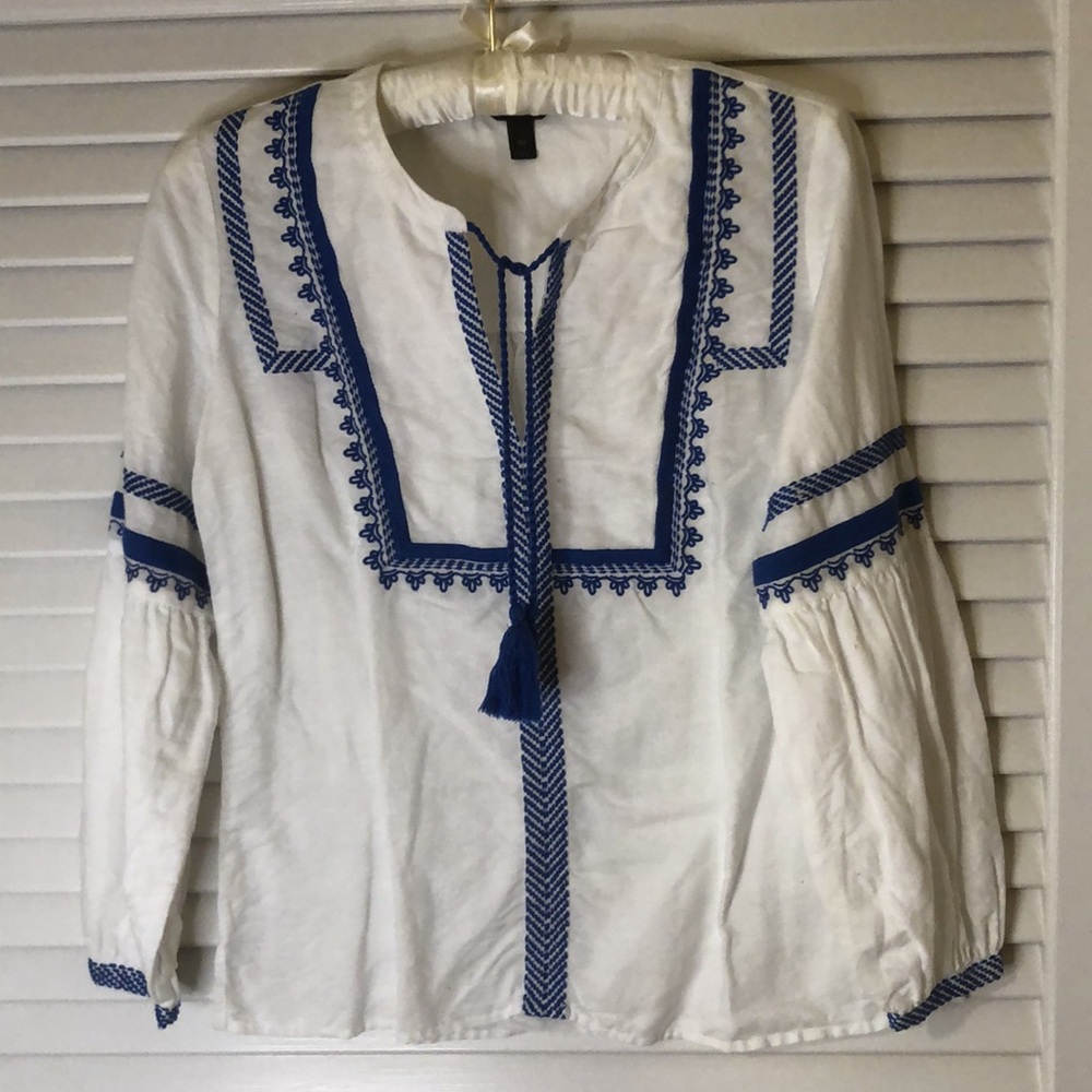 J Crew Popover shirt Santorini sz 00 - Picture 3 of 10